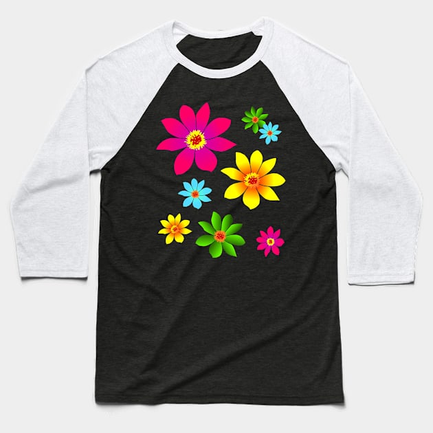 colorful flowers, bloom, blooming, blossoms, petal Baseball T-Shirt by rh_naturestyles